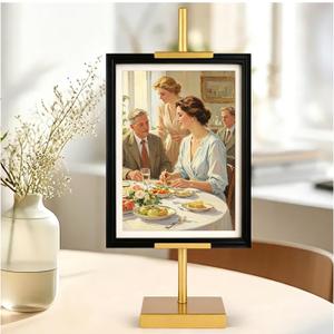 1pcs Adjustable Tabletop Easel Stand for Picture Frames, Picture Easels for Display, Gold Easel, Picture Frame Stand, Adjustable Art Easel.(18inch,Gold)