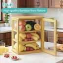 Bread Box,Pastry Display Case,Bread Holder for Kitchen Counter, Wooden Large Capacity Bread Storage Bin Breadbox Organizer for Kitchen Counter CornerRaw wood