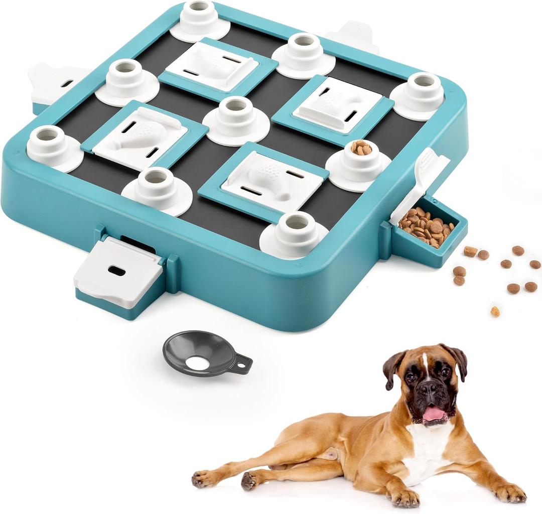 Dog Puzzle Toys, Level 3 in 1 Interactive Dog Toys for Boredom, Funny Feeding Toy for IQ Training Brain Stimulating, Treat Dispenser Dog Toy for Large Medium Small Dogs (Blue)