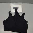 SUUKSESS Women 2 Piece Thong Bodysuit Sexy V Neck Backless Sleeveless Tank Tops Body Suits (Black & White, XL)