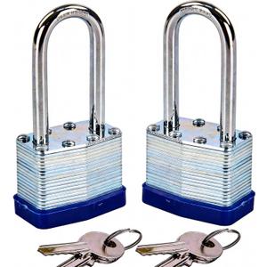 SEPOX 2PCS Heavy Duty Padlock Keyed Alike, 2-3/8" Extra Long Shackle, 40MM 1-9/16" Laminated Steel Lock Body, Ideal for Gym Locker, Sheds, Gate, Warehouse, Tool Box, Hasp (4 Keys Same)