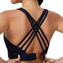 High Impact Sports Bra for Women High Support Molded Cups Strappy Womens Sports Bra for Workout,Training and Running (Small, Black)