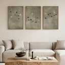 Vaskuro Large Framed Art, Modern Abstract Picture, Sage Green Decor, 3 Pcs, 24"L x 16"W X 3