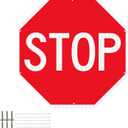 Large Stop Sign Stop Sign Room Decor 2424-Inch, Engineer Grade Reflective Sheeting, Rust Proof Thicken Aluminum, Uv-Resistant, Reflective, Waterproof and Fade Resistantt,6 Pre-drilled Holes