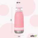 Ello Emma 14oz Vacuum Insulated Stainless Steel Kids Water Bottle with Straw and Built-in Carrying Handle and Leak-Proof Locking Lid for School Backpack, Lunchbox and Outdoor Sports
