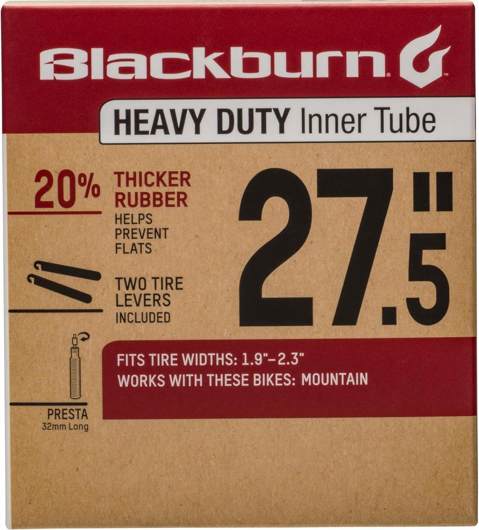 Blackburn 27.5" x 1.9-2.3" Presta Heavy Duty Bicycle Inner Tube with tire levers
