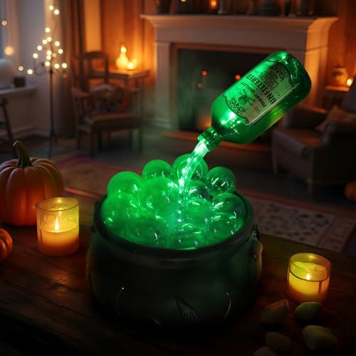 MCJC Halloween Decoration LED Cauldron Potion Bottle Light, 5 Lighting Modes, 4 Colors, Indoor DIY Magic Witch Prop