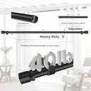 Ottsuls Curtain Rods for Windows, 32 to 46 or 58 Inches Max Adjustable Length, 1 Inch Diameter, Black Decorative Curtain Rod Set, Rustproof Heavy Duty Metal Pole with Brackets