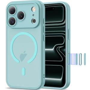Case for iPhone 17 Pro 6.3'' Compatible with Mag-Safe [Camera Control Button] [Camera Protection] Matte Translucent Military Grade Shockproof Phone Case, Lake Blue