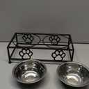 Elevated Dog & Cat Bowls with Stand  Raised Pet Feeder for Small Dogs & Cats, Stainless Steel Dog Food Bowls Elevated, Cat Food Bowl Stand, Elevated Cat Feeding Station (Black)