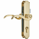 Storm Door Handle Accessory Set fit Pella Storm Door Handle Replacement Part, with Key and Lock Cylinder, Mortise Lock Not Included   (Gold)