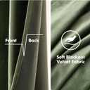 MIULEE Velvet Curtains Olive Green Elegant Long Grommet Curtains Black Out Thermal Insulated Soundproof Room Darkening Drapes for Classical Living Room Bedroom Decor 52 x 96 Inch Length 2 Panels Set