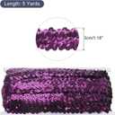 MECCANIXITY 5 Yards 1.2 Inch Elastic Sequins Trim 3 Row Flat Sequin Strip Paillette Fabric Ribbon for Crafts DIY Fringe Sewing Costume Dress, WineRed