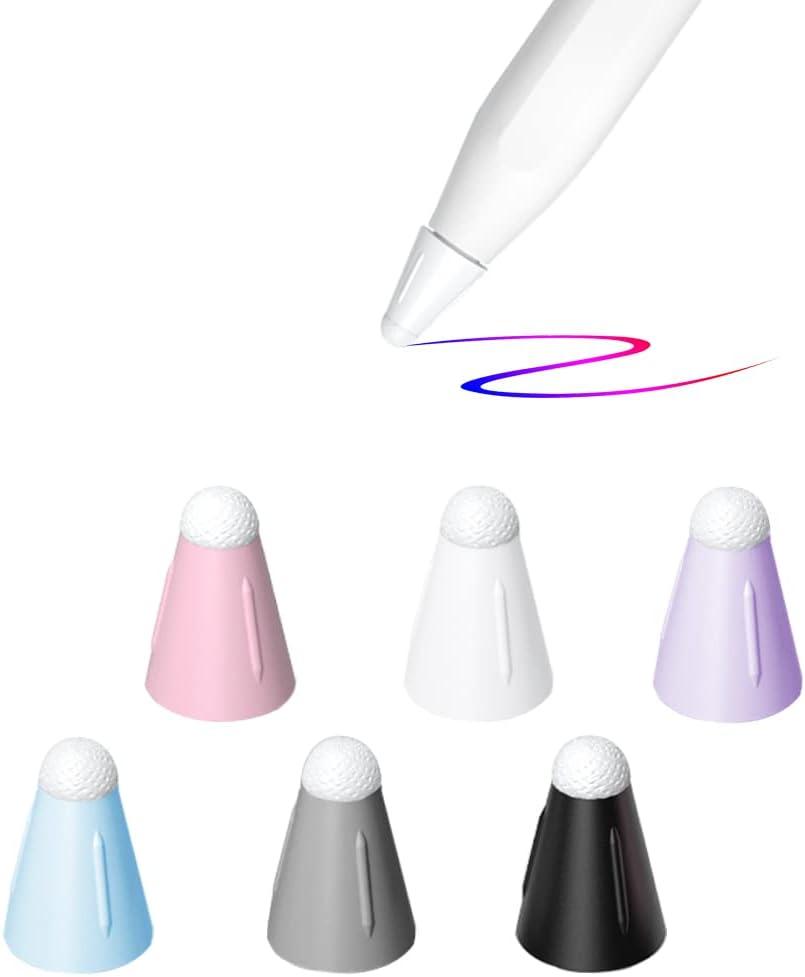 YINVA Cover for Apple Pencil Tip, Noise Reduction Silicone Nib Cap Accessories for Apple Pencil 2nd Generation Tips and 1st Gen Suitable Paper-Like Screen Protector( 6 PCS,6 Colors)