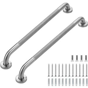 Grab Bars for Shower, 2 Pack 24-Inch Anti Slip Shower Handles for Elderly, Safety Shower Grab Bar, Stainless Steel Handicap Grab Bars for Bathroom,Toilet (Brushed Nickel, 1" Diameter)