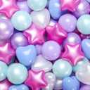 GOGOSO Star Ball Pit Balls for Ball Pit, Crush-Proof BPA Free Colorful Play Plastic Balls for Kids Toddler Christmas Party Decor Giant Friendship Bracelet Banner (Pearl Mermaid Blue)