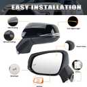 Left Driver Side Mirror Compatible with Toyota RAV4 2019 2020 2021 2022 2023 2024 Power Heated Turn Signal Blind Spot Door Rear View Mirrors 8 Pins Black