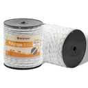 Electric Fence Poly Rope 656ft (200m), 1/4 inch (6mm) Upgraded Portable Polyrope, 6 x 0.18mm Strong SS Conductors, Electric Fence Rope for Horses, Safe Enough for Large Animals (White)