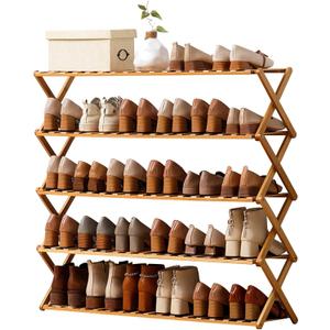 Choclaif Free Standing Shoe Racks for Closet, Shoe Shelf Bamboo Shoe Rack for Bedroom, Entryway Hallway Closet Living Room Organizer5 Tier (Natural)