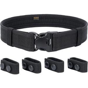 TACNEX Duty Belt w/Hook Lining 4 Keepers Police Law Enforcement Correctional Officer Security 2" Black Nylon Outer Belt XXXL