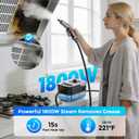 Steam Cleaner, Portable Steam Cleaner for Home with 1800W High Pressure, 15s Heat-Up,1600ML Large Tank, Handheld Steam Cleaner for Cleaning Upholstery, Tile, Car, Bathroom, Grout, Floor (Black)