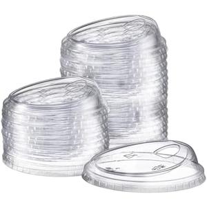 Pack Of 3 Comfy Package [100 Count] Crystal Clear Strawless PET Plastic Lids for 12, 16, 20 & 24 oz. Milkshake Cups, 300 In Total
