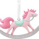 2 x Hallmark Santa and Presents Baby's First Christmas 2023 Picture Frame Christmas Ornament