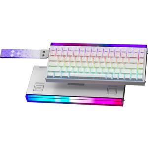 Aula Hero 84 HE - 75% Mechanical Gaming Keyboard, Hall Effect Magnetic Switches Keyboard, 8000Hz Polling Rate, RGB Neon Light Box, Hot-Swappable Side-Printed PBT Keycaps, Gamer Keyboards for PC/Mac (White)