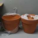 Yishang 9 Inch Clay Pot for Plant with Saucer - 2 Pack Large Terra Cotta Plant Pot with Drainage Hole, Clay Planters Pot, Terracotta Pot for Indoor Outdoor Plant,Round Flower Planter Pots for Plants