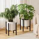 Urban Deco Adjustable Metal Plant Stand Outdoor & Indoor Planter With Stand Fits for 8-14 Inch Plant Holder Mid Century Modern Flower Stand Corner Outdoor Plant Stands for Patio (8-14inch 2PK)
