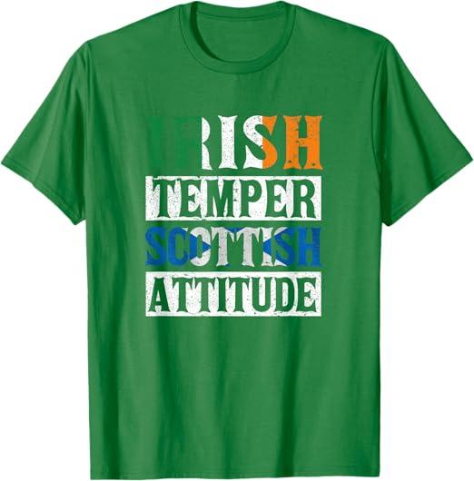 2Pack T-Shirt Shamrock Gifts Irish St. Patrick`s Day Decorations And Irish Temper Scottish Attitude, Medium