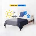 YnM Exclusive Cooling Rayon & Cozy Velvet Dual-Sided Cover for Weighted Blanket (48''x72'') - Blue Grey