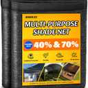JOJOLEE 70% Sun Shade Cloth, 12x12FT Shade Net Mesh Tarp with Grommets, Black Sunblock Cover for Outdoor Patio Plants, Pergola, Greenhouse, Chicken Coop, Backyard, Balcony