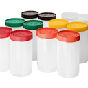Carlisle Store N' Pour 1 Qt. Container Set with Assorted Color Caps PS602N00 - 12 Pack