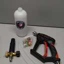 Tool Daily Short Pressure Washer Gun with Foam Cannon, 1/4 Inch Quick Connector, with 5 Pressure Washer Nozzle Tips, 1 Liter