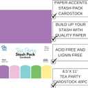 PA Paper Accents Stash Pack Cardstock Pack 8.5" x 11" Tea Party, colored cardstock paper for card making, scrapbooking, printing, quilling and crafts, 65lb., 40 pieces