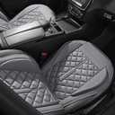 Car Seat Covers, Premium Perforated Napa Leather, Semi Universal Fit, Front Seat with Storage Bag, Full Set for SUV Truck Sedan (Gray, Front Row Two Seats)