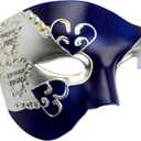 Hoshin Masquerade Mask, Half-Face Mardi Gras Decorations Venetian Masks for Mens (Blue & Silver)