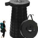 18-inch Heavy Duty Collapsible Stool - 800 lbs Capacity, 2.6 lbs Lightweight Portable Folding Stool for Camping, Travel, Music Festivals and Other Outdoor Events, Black