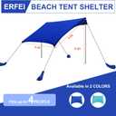Beach Tent Sun Shelter UPF50+ with Sandbags, Sand Shovel & Windproof Poles - Portable Pop Up Canopy for Beach, Camping, Picnics, Backyard & Fishing (Royal Blue,6.9x6.5FT)