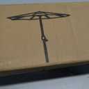 Blissun 7.5 ft Patio Umbrella, Yard Umbrella, Outdoor Market Umbrella with Push Button Tilt Crank, Dark Grey
