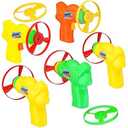 Srenta 12 Pack Flying Disc Shooters for Kids, Interactive Cat Fetch Spinning Saucer Launcher, Indoor & Outside Toys, Party Favor Frisbees, Cat Propellers