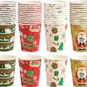 JOYIN 48 PACK Christmas Cups Disposable, 9 oz Paper Cups Holiday Winter Style Designs for Hot Chocolate Coffee & Tea, Xmas Party Drinkware, Party Supplies