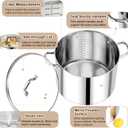 P&P CHEF 24 QT Stock Pot with Lid, Stainless Steel Large Cooking Pot, Soup Canning Stockpot for Stewing Simmering, Tri-ply Bottom for All Stoves, Heavy-Duty &Dishwasher Safe & Food-Grade