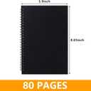 8.65 x 5.9 Inch 2 Pack College Ruled Notebook, Soft Black Cover Spiral Notebook, Memo Notepad Sketchbook, Students Office Business Diary Spiral Book Journal, 160 Pages, 80 Sheets