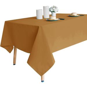 Obstal 210GSM Rectangle Table Cloth - Heavy Duty Water Resistance Microfiber Tablecloth, Decorative Fabric Table Cover for Outdoor and Indoor Use (Coffee, 60 x 102 Inch)