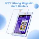 120ct Magnetic Card Holder, 35pt One Touch Card Holder for Trading Cards, Protectors Hard Plastic, U-V Protection Magnetic Display Case for Baseball, Game, Sports Cards
