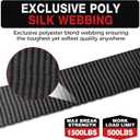 Retractable Ratchet Straps with Soft Loops (4 Pack)-(1,500lb Break Strength)-1 Inch x 12 Feet Heavy Duty Auto Self Retracting Tie Down Strap for Truck, Cargo Trailer, Motorcycle, Rad & More