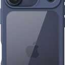 JETech Case for iPhone 17 Pro 6.3-Inch, Shockproof Phone Bumper Cover, Solid Color Matte TPU Frame, Anti-Scratch Clear Back (Dark Blue)