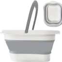 Collapsible Pedicure Foot Spa Bath Massager for Dry Cracked Feet, Feet Soaking Tub with Massage Acupoint, Pedicure Foot Soak Basin Plastic Bucket with Handle(White)